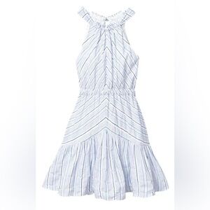 Rebecca Taylor blue/white Striped Cotton & Linen Dress size XS
